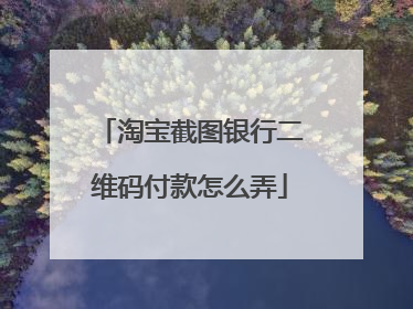淘宝截图银行二维码付款怎么弄