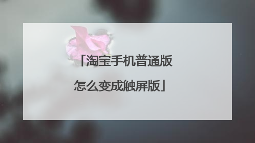 淘宝手机普通版怎么变成触屏版