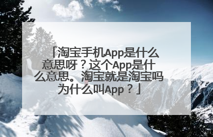 淘宝手机App是什么意思呀?这个App是什么意思。淘宝就是淘宝吗为什么叫App?