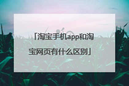淘宝手机app和淘宝网页有什么区别