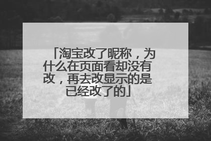 淘宝改了昵称,为什么在页面看却没有改,再去改显示的是已经改了的