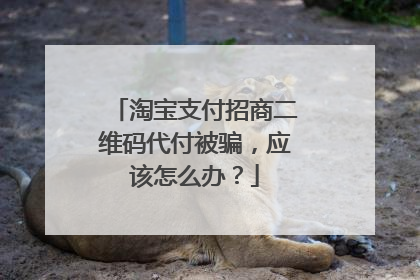 淘宝支付招商二维码代付被骗，应该怎么办？