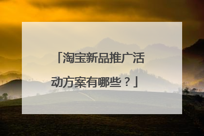 淘宝新品推广活动方案有哪些?