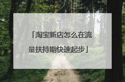 淘宝新店怎么在流量扶持期快速起步