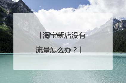 淘宝新店没有流量怎么办?