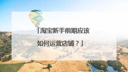 淘宝新手前期应该如何运营店铺?