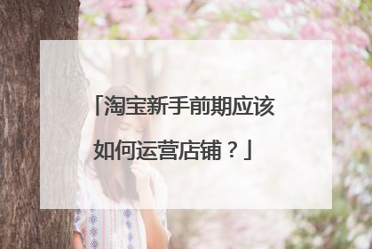淘宝新手前期应该如何运营店铺?