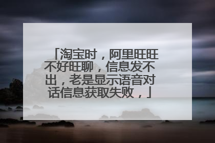 淘宝时,阿里旺旺不好旺聊,信息发不出,老是显示语音对话信息获取失败,