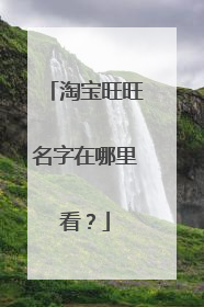 淘宝旺旺名字在哪里看?