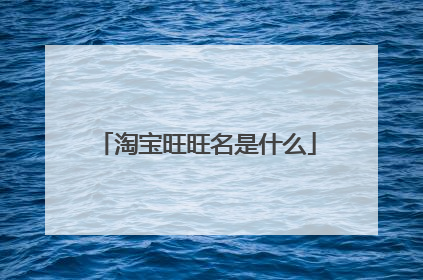 淘宝旺旺名是什么