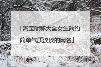 淘宝昵称大全女生简约简单气质淡淡的网名