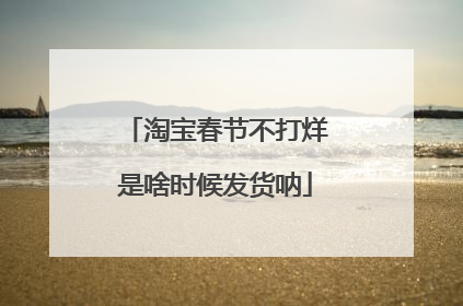 淘宝春节不打烊是啥时候发货呐