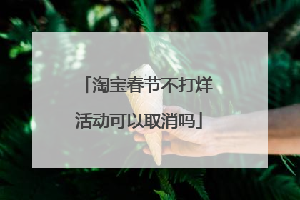 淘宝春节不打烊活动可以取消吗
