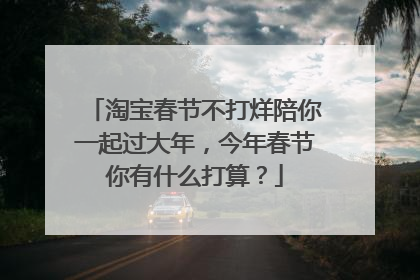 淘宝春节不打烊陪你一起过大年，今年春节你有什么打算？