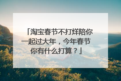 淘宝春节不打烊陪你一起过大年,今年春节你有什么打算?