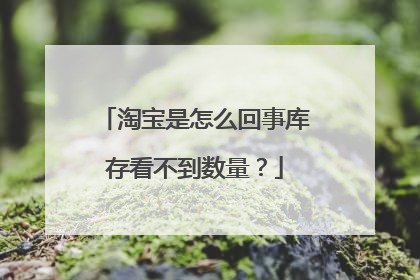 淘宝是怎么回事库存看不到数量?
