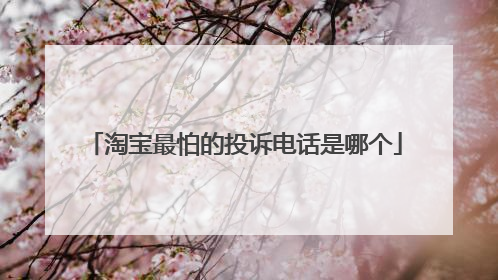 淘宝最怕的投诉电话是哪个