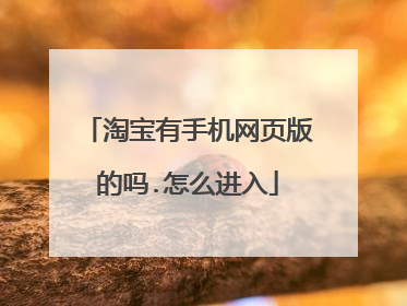 淘宝有手机网页版的吗.怎么进入