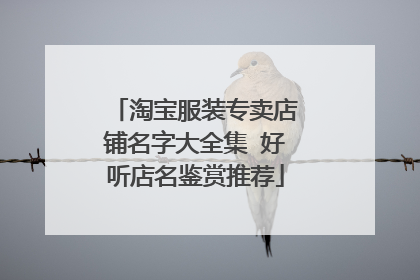 淘宝服装专卖店铺名字大全集 好听店名鉴赏推荐