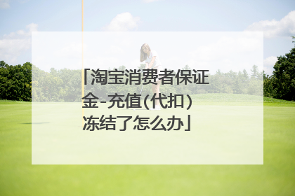 淘宝消费者保证金-充值(代扣)冻结了怎么办
