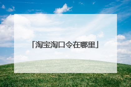 淘宝淘口令在哪里