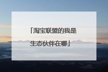 淘宝联盟的我是生态伙伴在哪