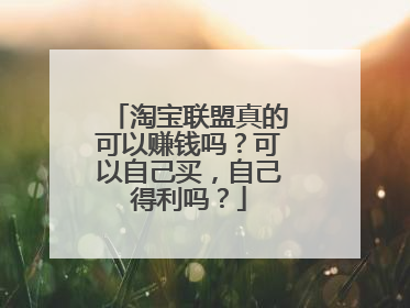 淘宝联盟真的可以赚钱吗？可以自己买，自己得利吗？