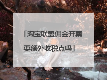 淘宝联盟佣金开票要额外收税点吗