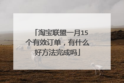 淘宝联盟一月15个有效订单,有什么好方法完成吗