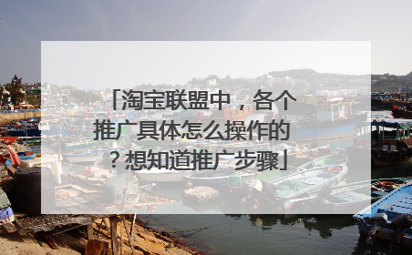 淘宝联盟中,各个推广具体怎么操作的?想知道推广步骤