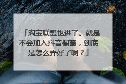 淘宝联盟也进了。就是不会加入抖音橱窗,到底是怎么弄好了啊?