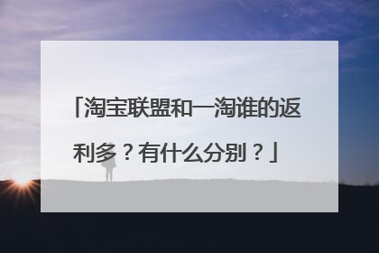 淘宝联盟和一淘谁的返利多？有什么分别？
