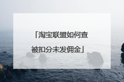淘宝联盟如何查被扣分未发佣金