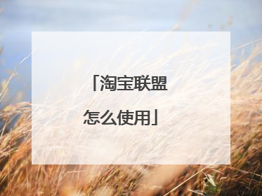 淘宝联盟怎么使用