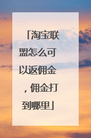 淘宝联盟怎么可以返佣金，佣金打到哪里