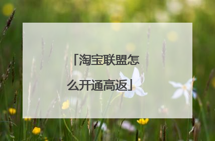 淘宝联盟怎么开通高返