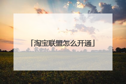淘宝联盟怎么开通