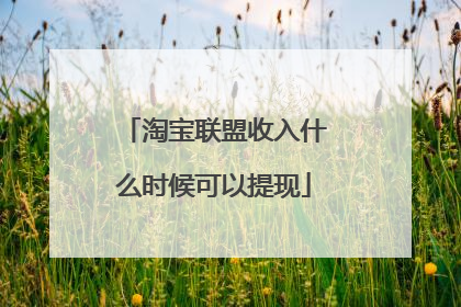 淘宝联盟收入什么时候可以提现