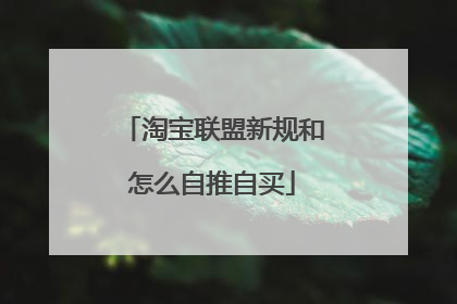 淘宝联盟新规和怎么自推自买