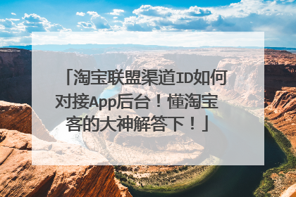 淘宝联盟渠道ID如何对接App后台!懂淘宝客的大神解答下!