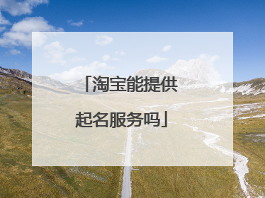 淘宝能提供起名服务吗