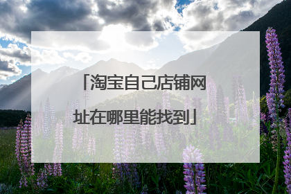 淘宝自己店铺网址在哪里能找到