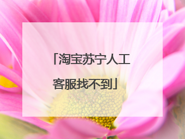 淘宝苏宁人工客服找不到