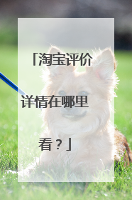 淘宝评价详情在哪里看？