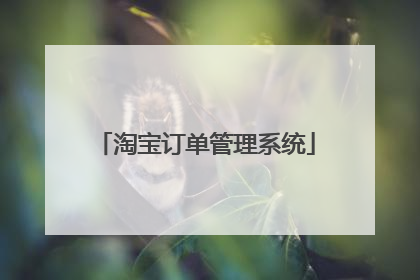 淘宝订单管理系统