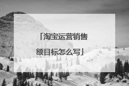 淘宝运营销售额目标怎么写