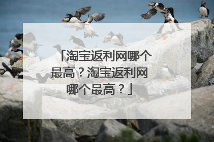 淘宝返利网哪个最高?淘宝返利网哪个最高?