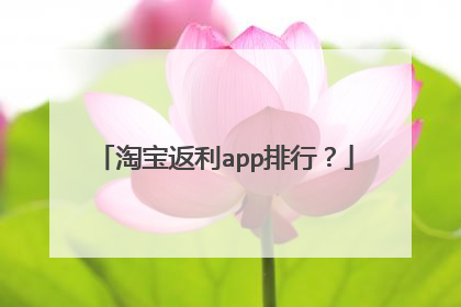 淘宝返利app排行？