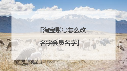 淘宝账号怎么改名字会员名字