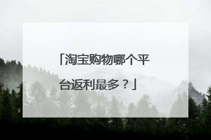 淘宝购物哪个平台返利最多?